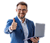 Business owner giving a thumbs up